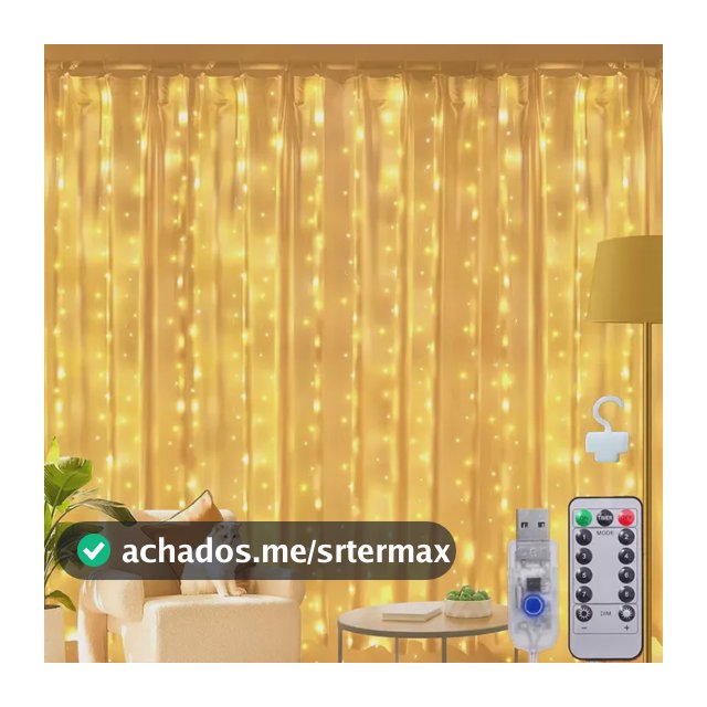 33m Cortina De Luz 300 Pisca Pisca Led Decoração De Natal Amarelo 110v/220v