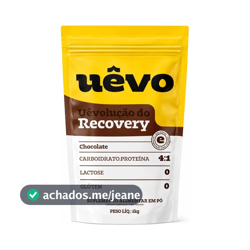 Proteína Uêvo Recovery 4:1 Chocolate 1kg Suplemento Proteico Chocolate
