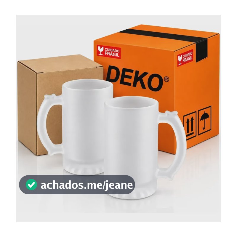 Kit 12 Canecas Chopp 475ml Vidro Fosco P/estampar Sublimação Transparente/fosco Fosco, Liso