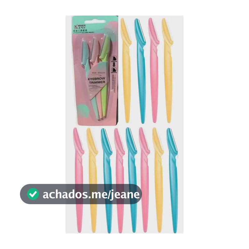 Kit 12 Navalha Para Sobrancelha Feminina Rosto Face Atacado Colorido