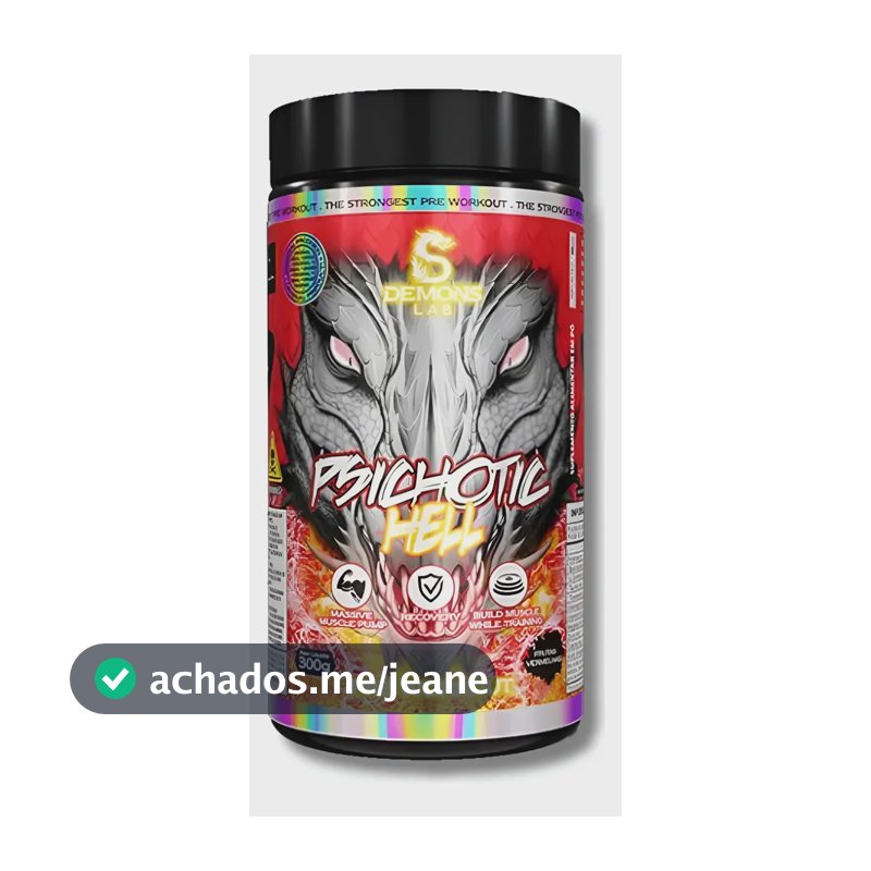 Pré Treino Psichotic Hell 300g Fruit Punch - Demons Lab  Frutas Vermelhas