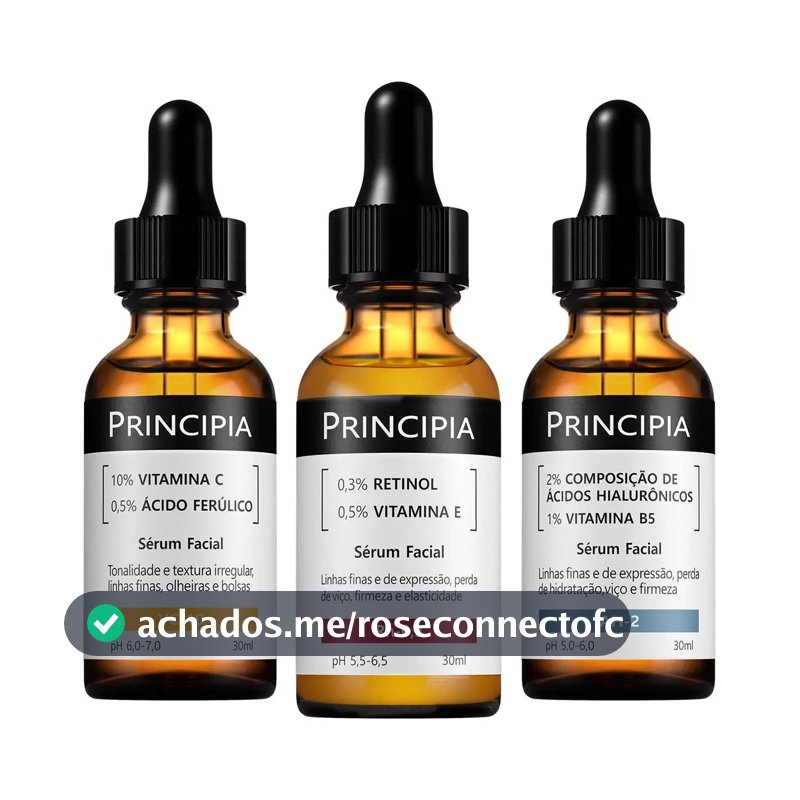 Principia Kit C/3 Séruns Vitamina C + Retinol + Hialurônicos