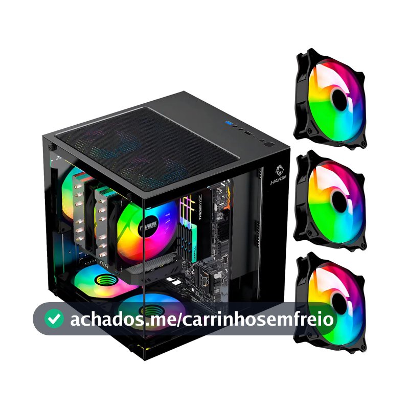 Mini Gabinete Gamer Gb1787 Preto Com 3 Fans Rgb Micro-atx