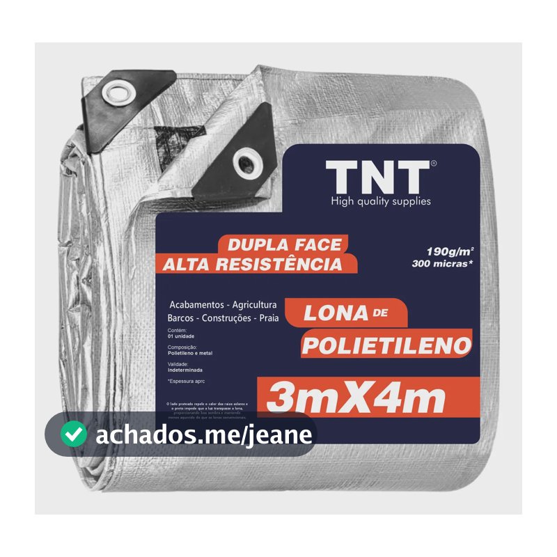 Lona 3x4 Blackout Cinza Preta Impermeável 300 Micras Grossa