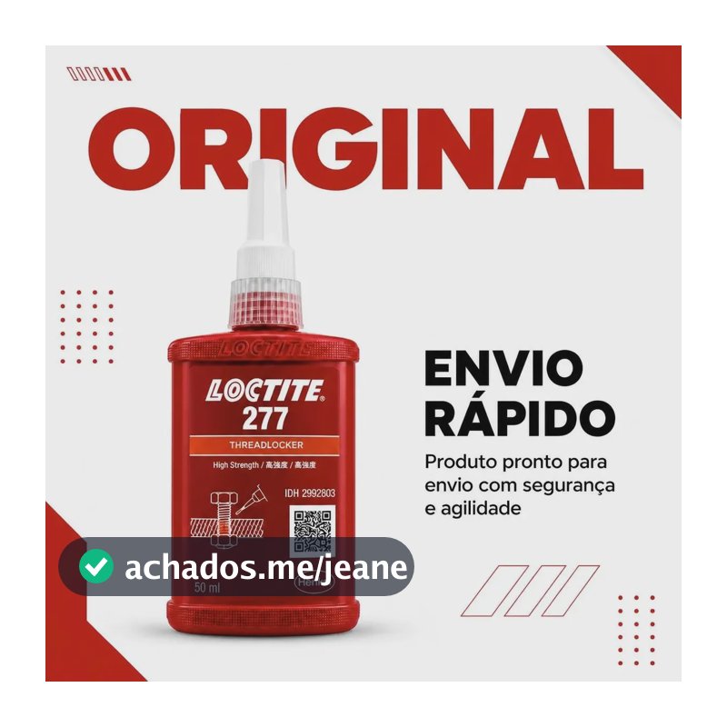 Trava Rosca Loctite 277 Alta Resistencia Vermelho 50g Vermelho