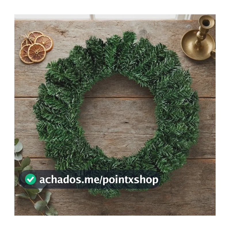 Guirlanda Natal 40cm Crua Enfeites Monte Decoração Verde Verde
