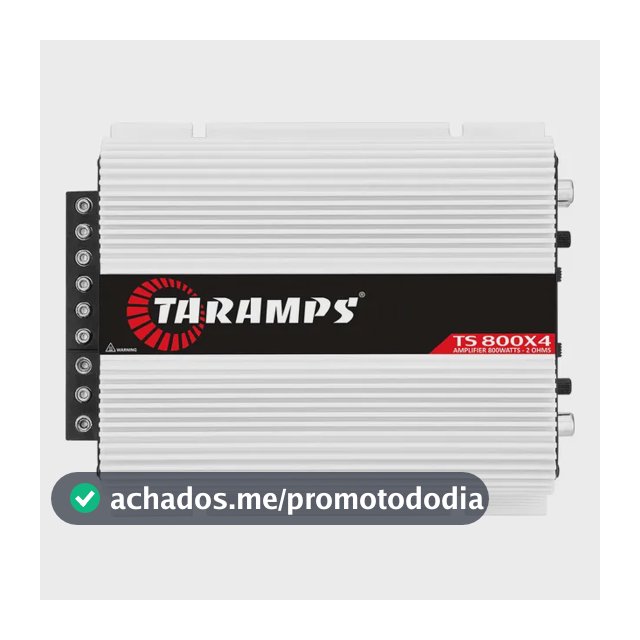 Modulo Taramps Ts 800 Rms TS800X4 2 Ohms Amplificador 800w Entrada Rca e Fio 4 Canais Som Automotivo