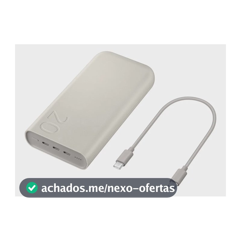 Carregador Power Bank sem fio Samsung | Potência de 45 W | 20.000 mAh | Cor bege | Carregamento super rápido 2.0