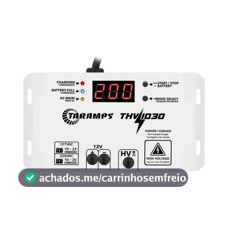 Fonte Taramps Thv 1030 Carregador De Bateria High Voltage
