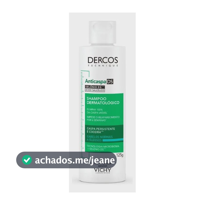 Shampoo Dercos Anticaspa Cabelos Normais Oleosos 125g Vichy