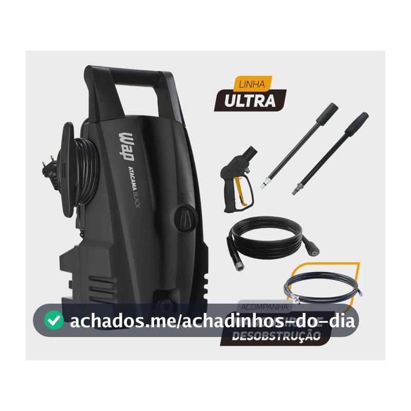 Desobstruidora e Lavadora de Alta Pressão WAP Atacama Black Ultra 1400W 1500 PSI