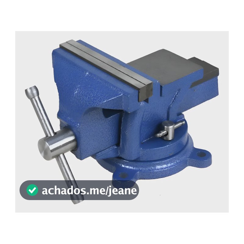 Morsa Torno De Bancada N°5 Profissional Com Mordente Fixo Azul