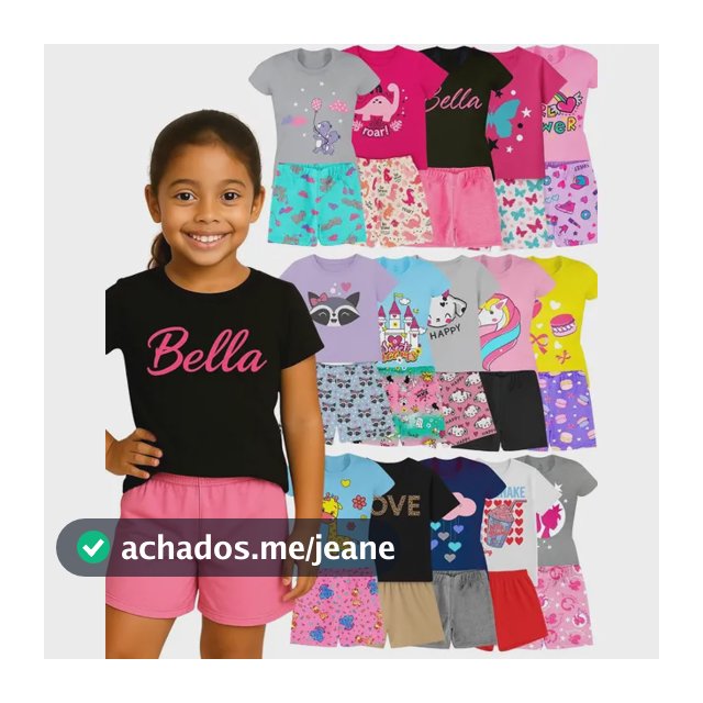Kit 6 Peças Menina Roupa Infantil Shorts Verão