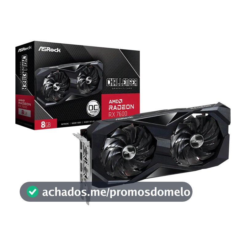 Placa de Vídeo ASRock Radeon RX 7600 8GB Challenger OC GDDR6 HDMI 2.1