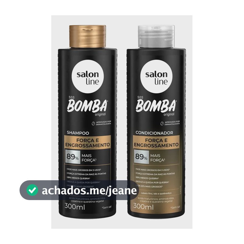 Kit Shampoo E Condicionador Sos Bomba Força E Engrossamento