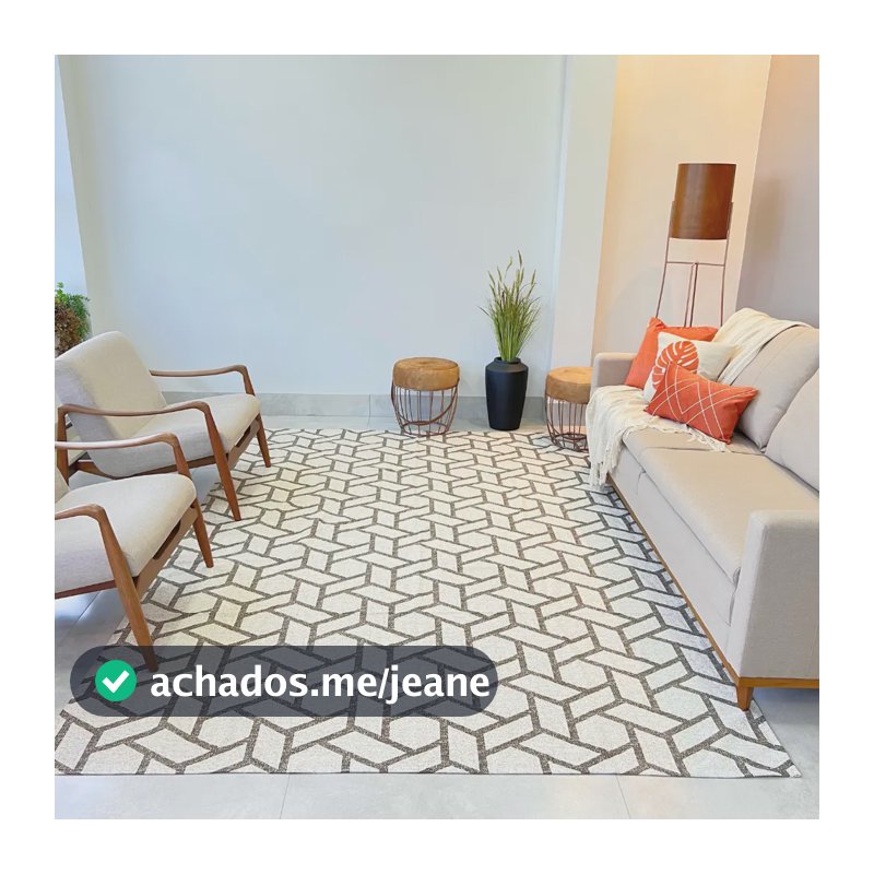 Tapete 3,00x2,00 Moderno Antiderrapante Sala + Brinde 3 M 2 M Bege