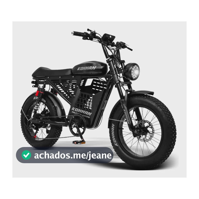 Bicicleta Elétrica 1000w Konnan Com Acelerador Thunder Cor Preto/cinza