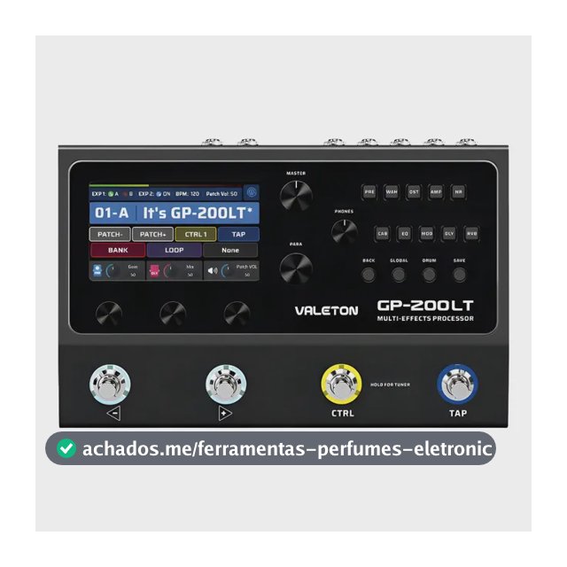 Pedaleira Valeton GP-200LT Multi-Efeitos USB-C Portátil Preta 240 Efeitos