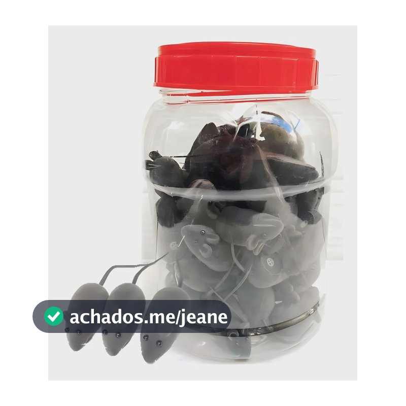 50 Ratinho C/ Apito Brinquedo Rato P/ Gato Atacado Petshop Cor Cinza-escuro
