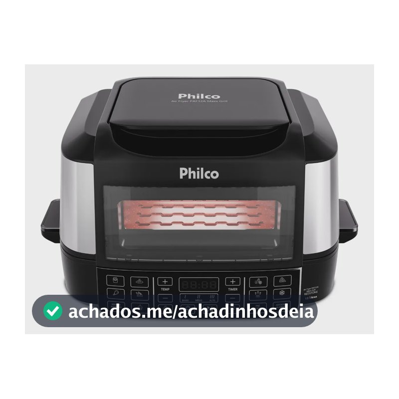 Fritadeira Air Fryer Philco Paf12a Preto Com Acabamento Em Inox