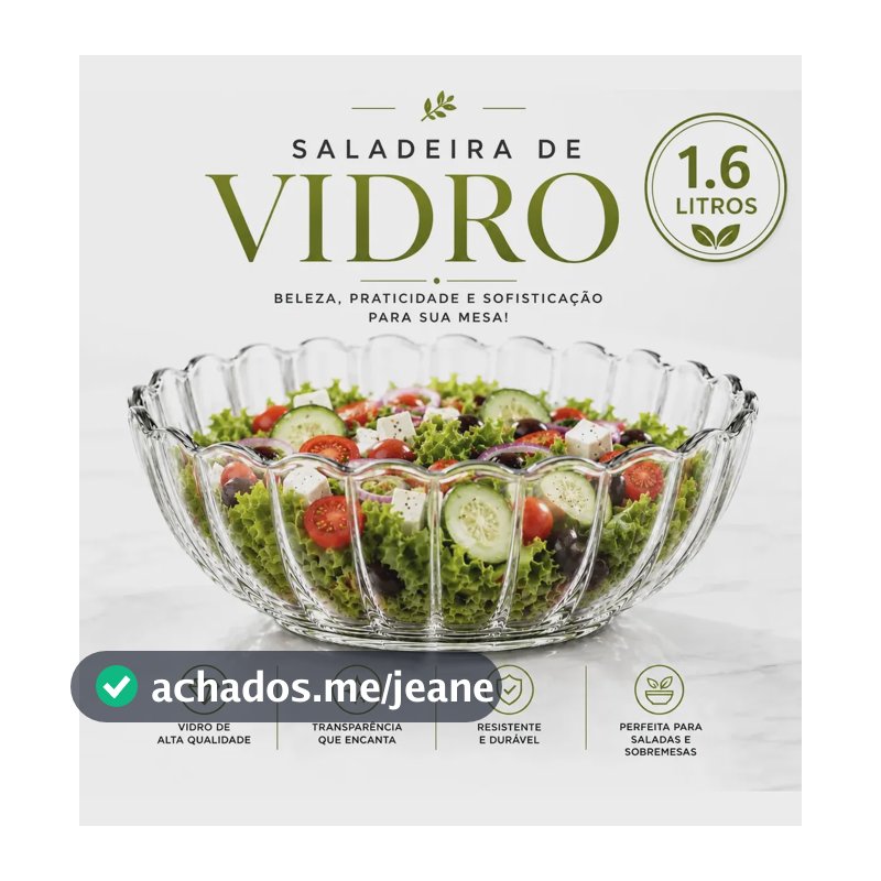 Tigela De Cozinha 1600 Ml Tigela Bowl Saladeira De Vidro Branco