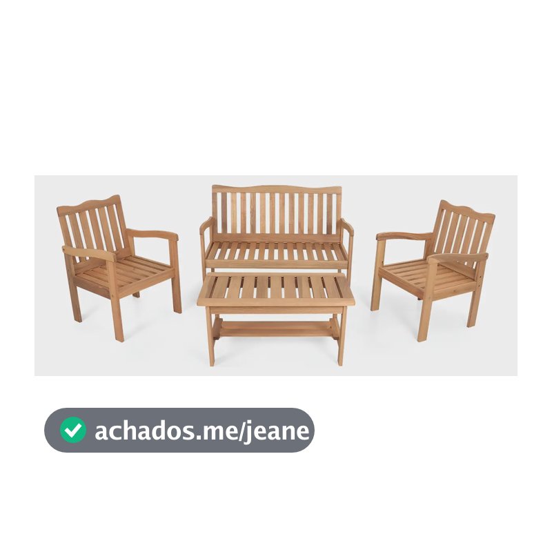 Conjunto Jardim Madeira Eucalipto 4 Peças Yescasa Mesa Centro