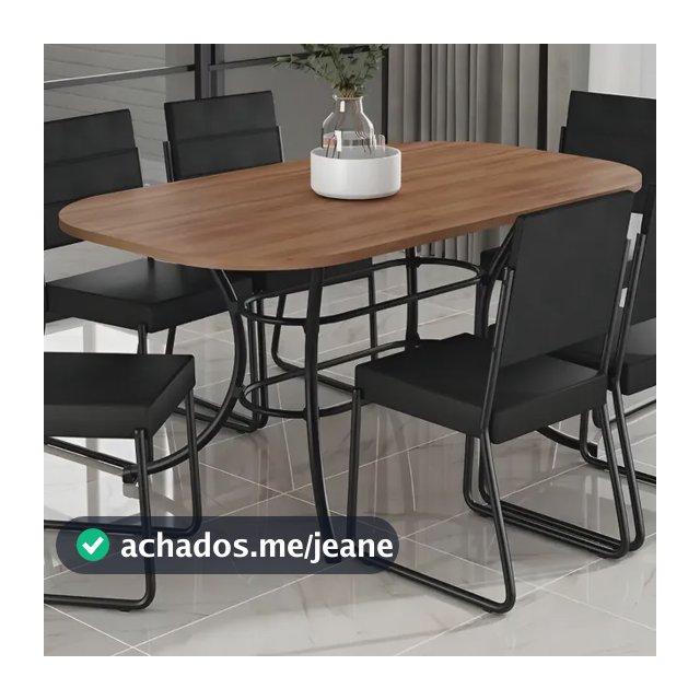 Conjunto Sala De Jantar Carraro Com Mesa E 6 Cadeiras Preto Fenix Carraro