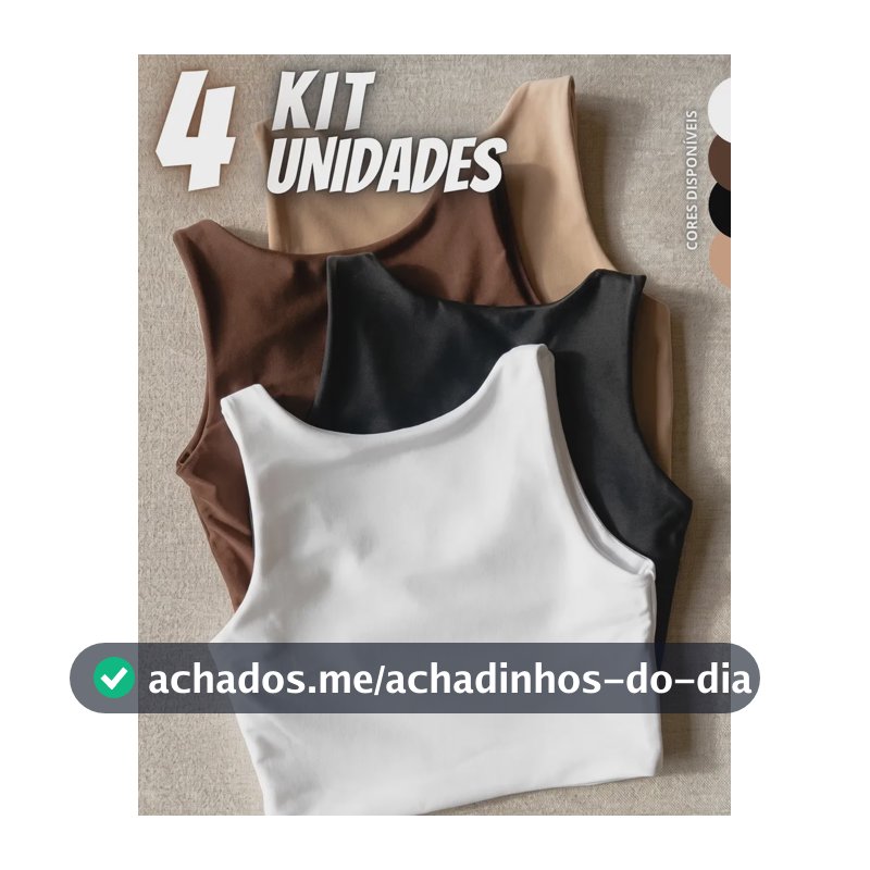 Kit 4 Blusas Regata Feminina Suplex Tshirt Básica Casual Preto + Branco + Marrom + Nude Liso P/m (36-38)