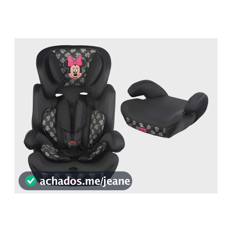 Cadeirinha Minnie Cadeira De Bebê Para Auto Carro 9 A 36kg Minnie Preto