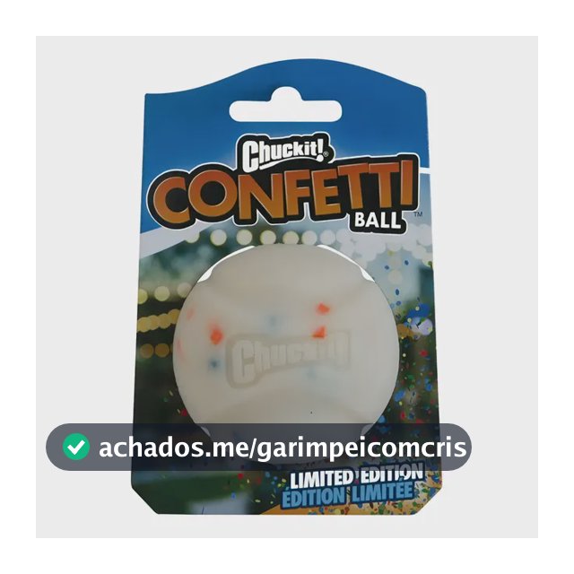 Brinquedo Bola Chuckit Confetti Ball Para Cães Médio Branco