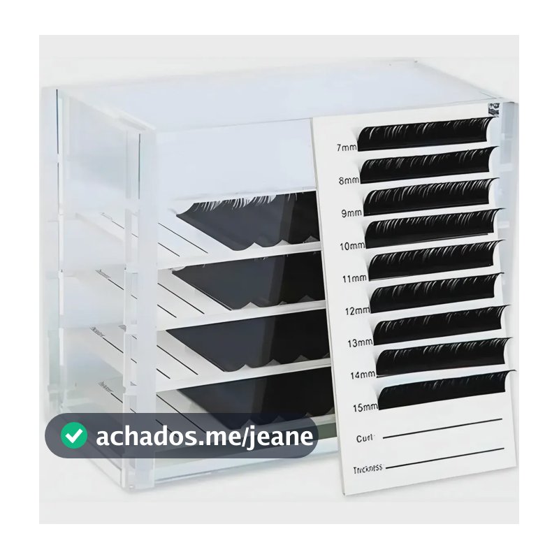 Lash Box Caixinha Cílios Organizadora 5 Placas Rosa E Preto Branco C 0 Mm