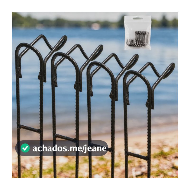 Kit 4 Suporte Vara De Pesca Reforçado Barranco E Pesqueiro Preto