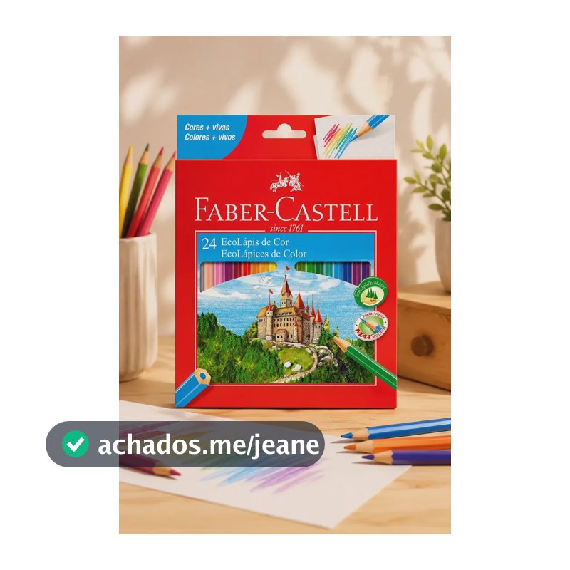 Lápis De Cor 24 cores Faber-Castell EcoLápis Sextavado 120124G