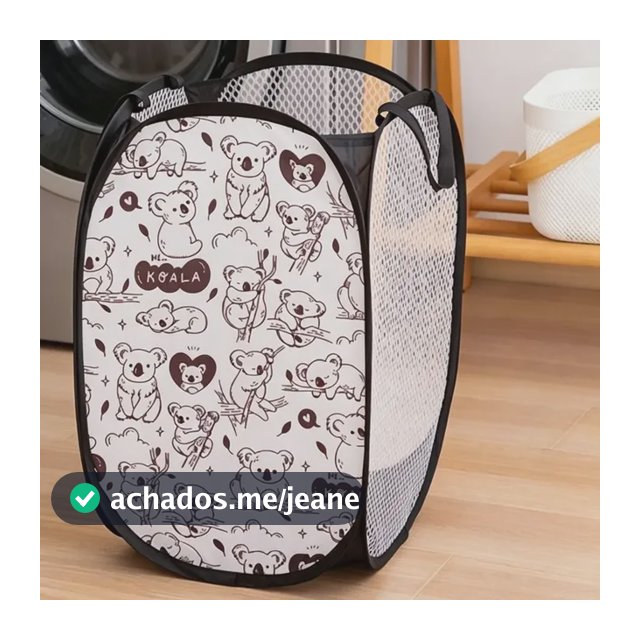 Cesto Roupa Suja Dobrável Em Malha Preto