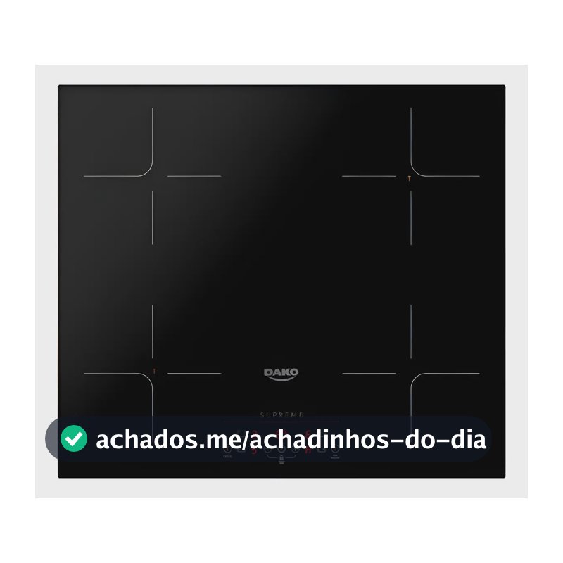 Cooktop Dako Supreme de Indução 4 Bocas Preto para Embutir