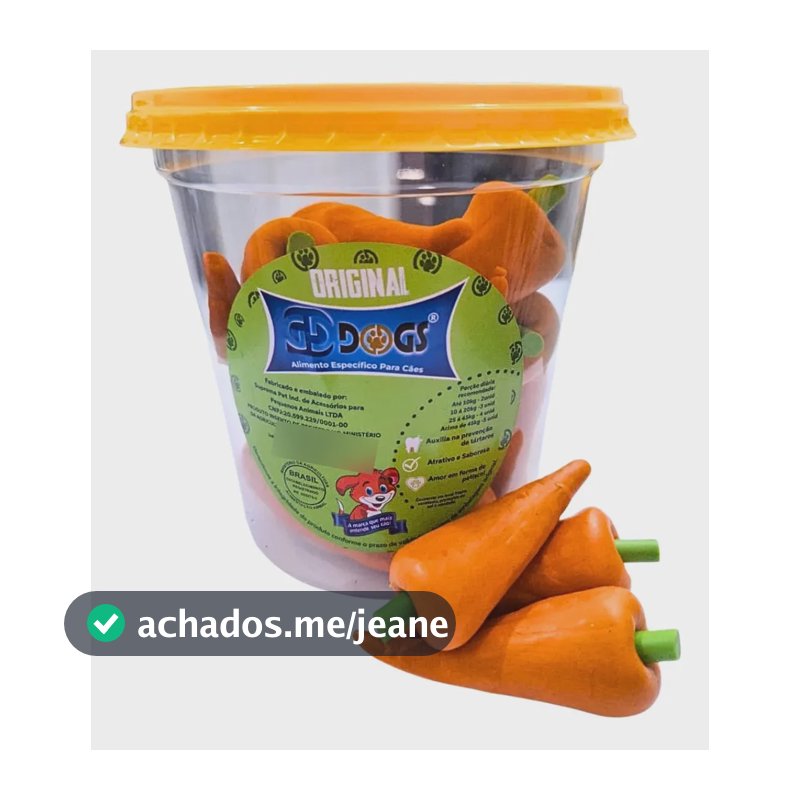 Petisco Para Cães Gddogs Cenoura Flexível 800g -pote