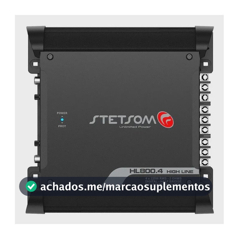 Módulo Amplificador Stetsom High Line HL 800.4 de 800W para 4 Canais e 2 Ohms