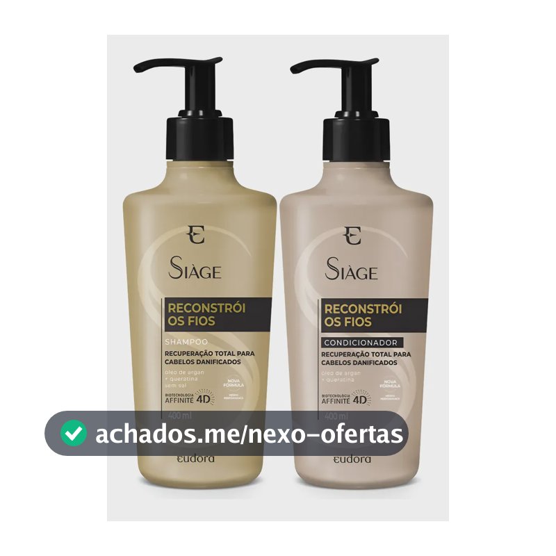 Combo Siàge Reconstrói Os Fios: Shampoo 400ml + Condicionado