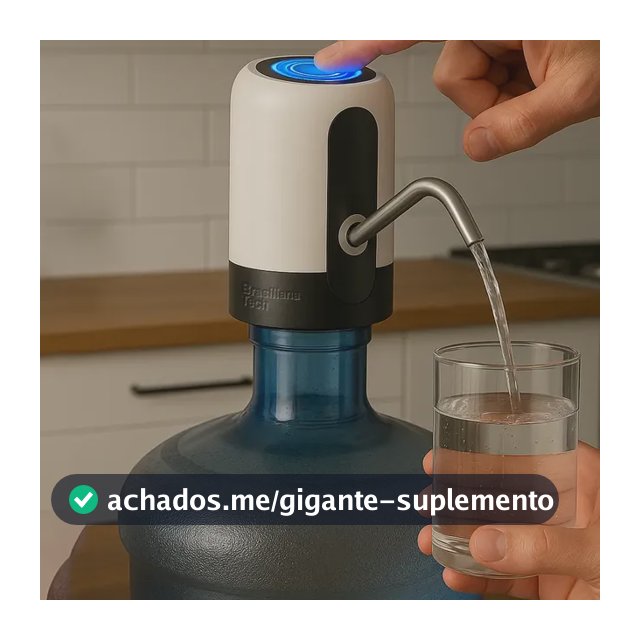 Bomba Galão Elétrica Para Garrafão De Água Bebedouro Elétrico Filtro Recarregável Sem Fio Portátil Automática Bateria Longa Duração Fluxo Estável Fácil Instalação Uso Casa Escritório Brasiliana Tech