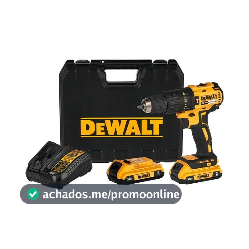 Parafusadeira e Furadeira de Impacto 13mm 20V DEWALT DCD7781D2 Com 2 Baterias, Carregador e Maleta