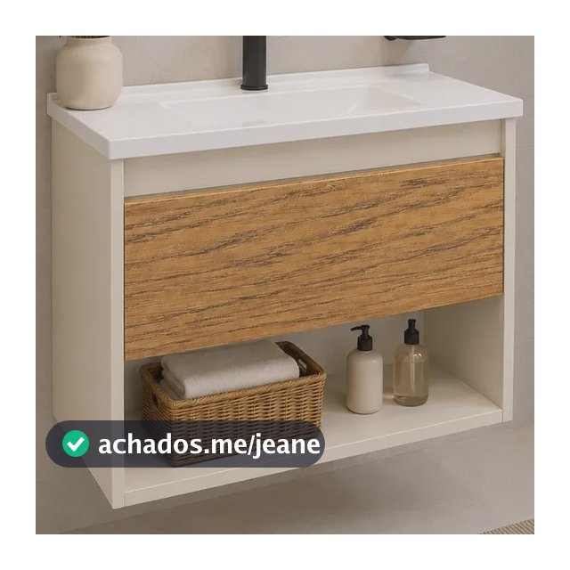 Gabinete Para Banheiro 59cm Com Cuba Pia Armário Lavabo