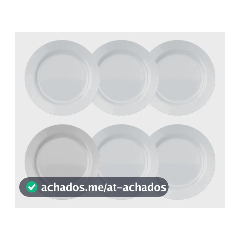 Jogo De Pratos Rasos Duralex Vidro Nadir Opalino Kit 6 Unid Branco -1