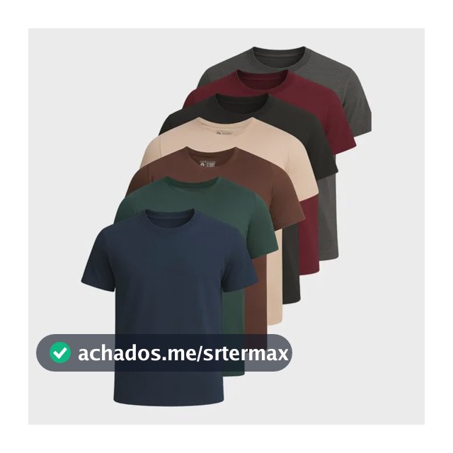 Kit 7 Camisetas Basica Lisa Algodão Premium Masculina
