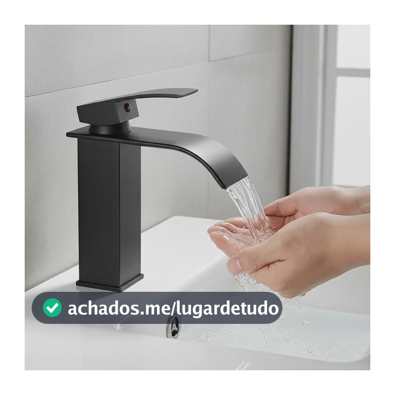 Torneira Banheiro Monocomando Misturador Lavatorio Casacata Preto Fosco Yesop