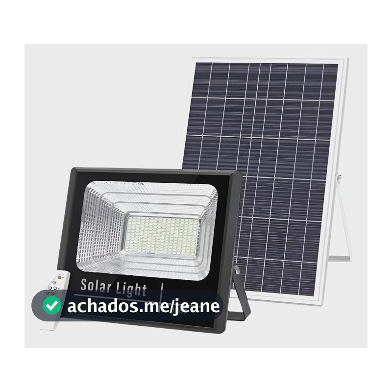 Refletor Led Placa Solar 100w Prova D'agua Ip67 Branco Frio 127v Preto Branco-frio