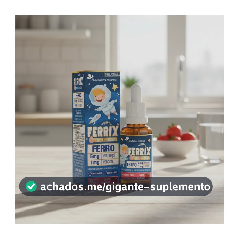 Suplemento De Ferro Líquido Ferrix 30ml Suplemento Alimentar Morango