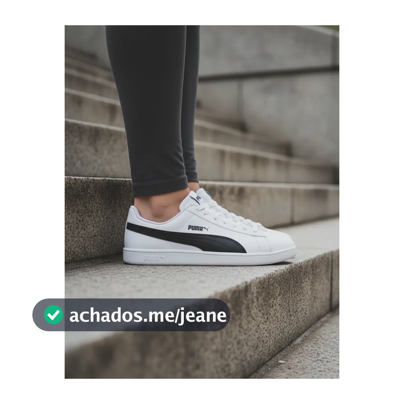 Tênis Casual Masculino E Feminino Up Puma Branco/preto Geométrico 39 Br
