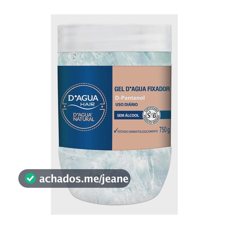Gel Fixador De Penteados P/ Cabelos Cabelereiros 750g Uso Diário Profissional D-Pantenol D'água Natural