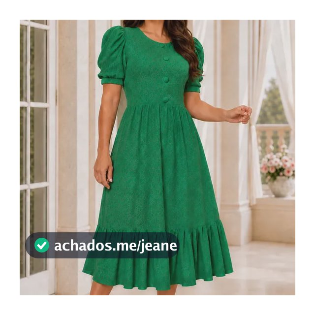 Vestido Evangélico Midi Lese De Malha Manga Princesa Igreja