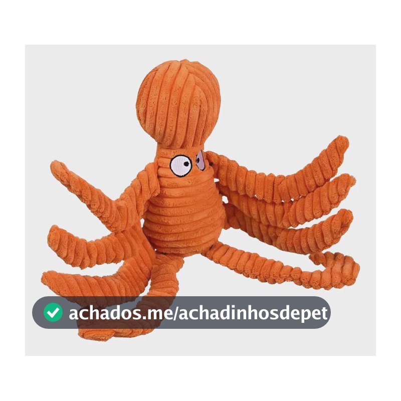 Brinquedo Pet Lula De Pelúcia Bicho P/ Animais De Estimação Laranja Lula